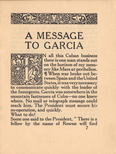 a message to garcia original book page